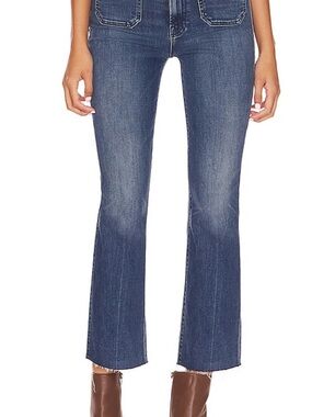 MOTHER jeans the hustler patch pocket ankle fray the washout for the evening 28